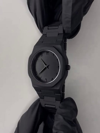 Full Black Aura Quartz Analog Watch – Lightweight Premium Design for Men & Boys (Without Box)